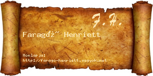 Faragó Henriett névjegykártya
