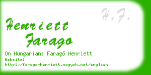 henriett farago business card